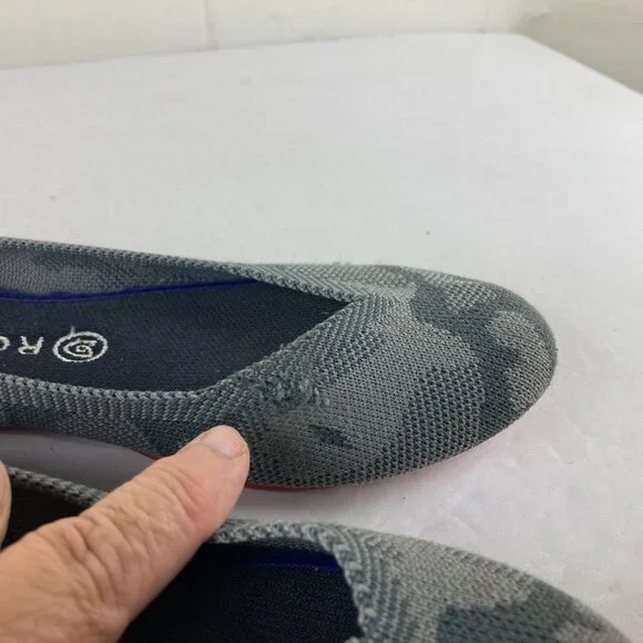 Rothys Ballet Flat Shoes Womens Sz 9 Gray Camo Slip On Comfort Designer Shoes - Picture 4 of 9